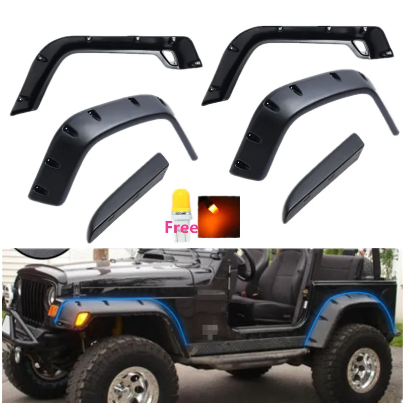 Mudguards Hot Selling 6pcs//Set for Jeep 98-06 for Wrangler TJ 7 Wide Style Protector for Fender Flares US