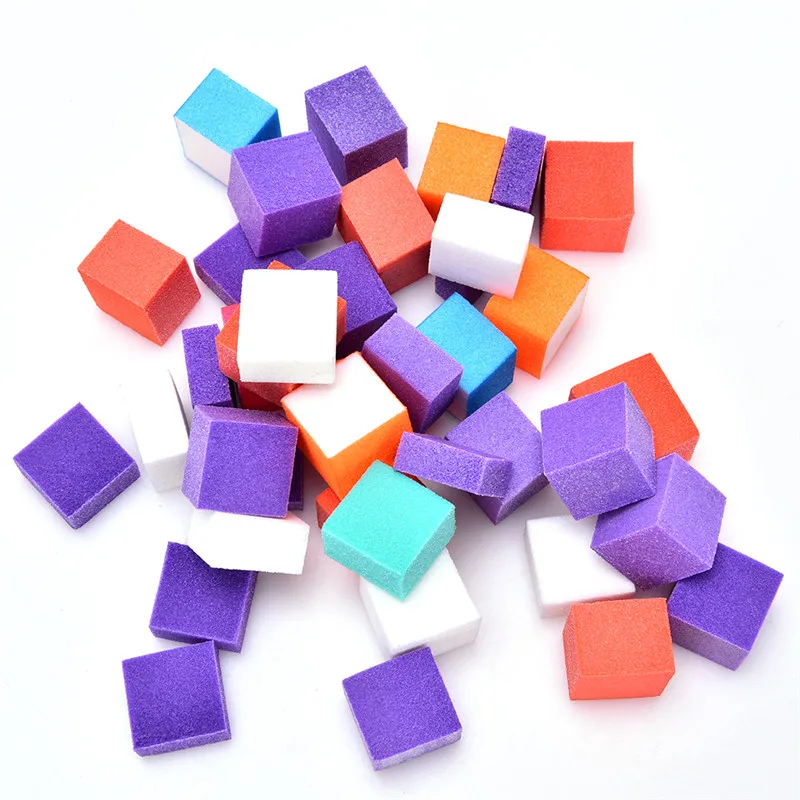 1Bag Mini Irregular Nail Files Buffer File Sanding Sponge Grinding Polishing Nail Art Manicure Salon Tools Random