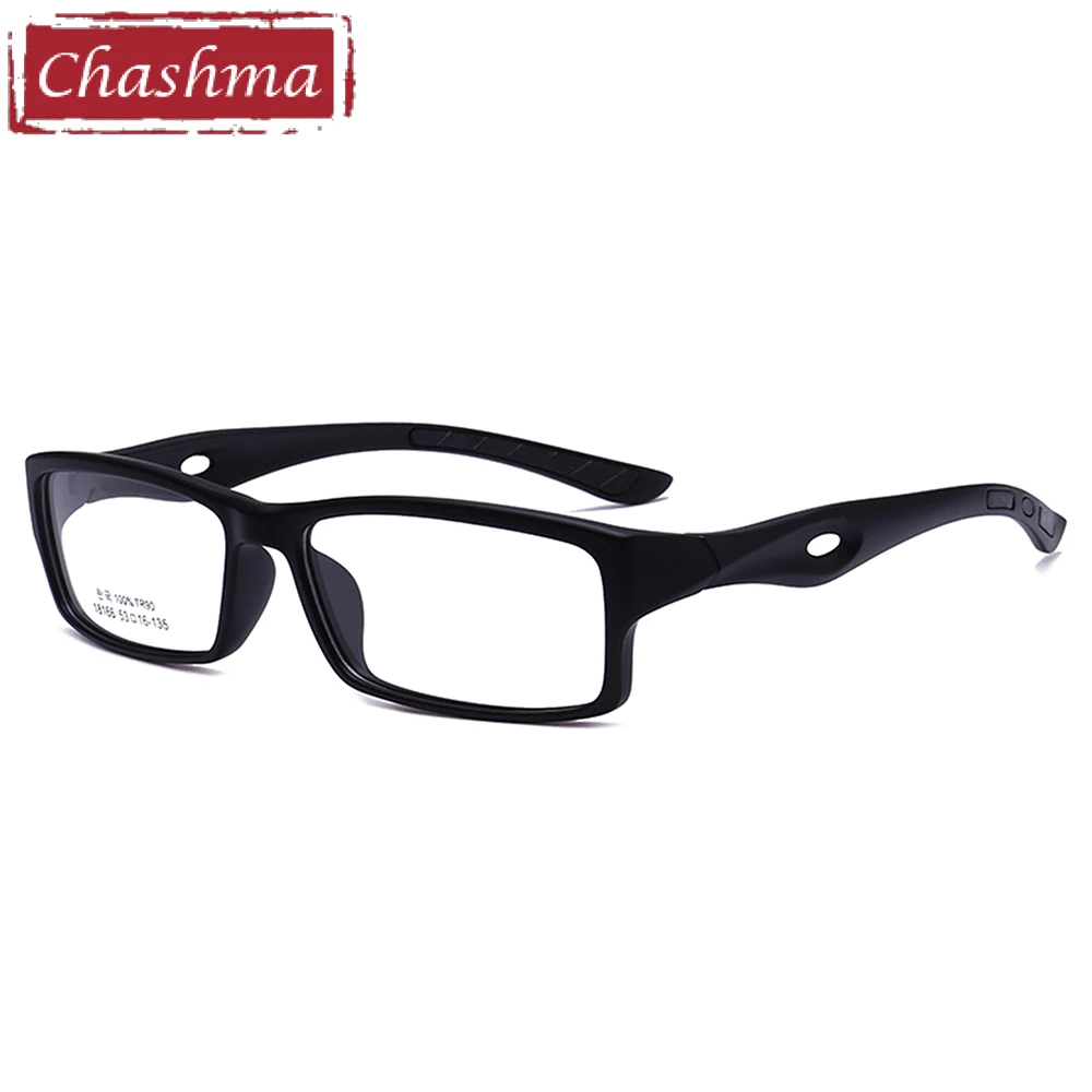 Chashma TR90, спортивные очки с полной оправой, ультра-светильник, очки для игр, для верховой езды, близорукость, очки для мужчин - Цвет оправы: Черный