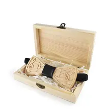 Для взрослых мужчин шеи рубашка деревянный лук галстук-платок подарок Музыка Примечание гравировать резной Жених бабочка формальная Свадебная вечеринка галстук-бабочка деревянный ящик