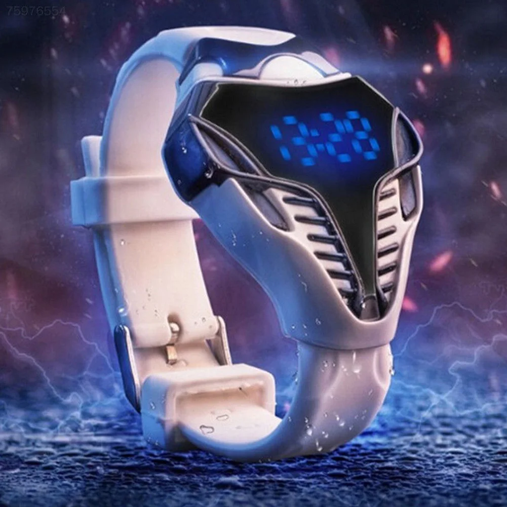 

Triangle Dial Wristwatch Calendar Children Sport Led Gift Valentine's Day Cool Silicone Electronic Reminder Digital Watch Unisex