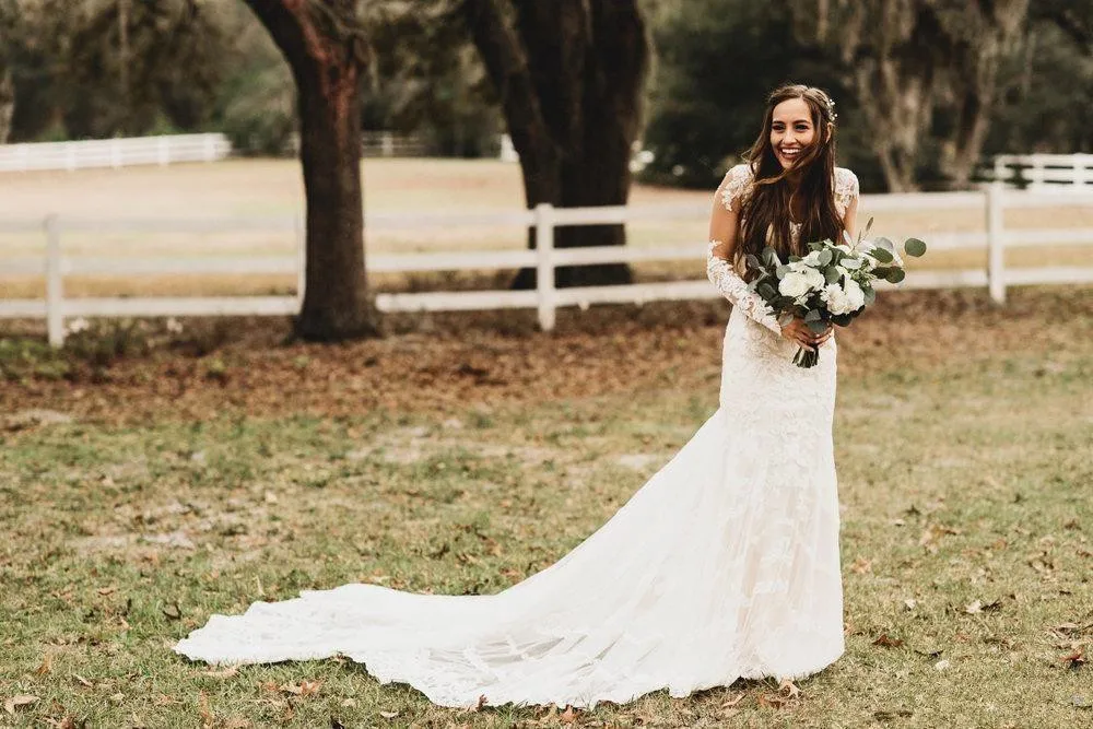 Винтаж Весна 2019 кружевные свадебные платья в стиле Country robe de Mariage в богемном стиле чистого цвета с длинным рукавом с открытой спиной с