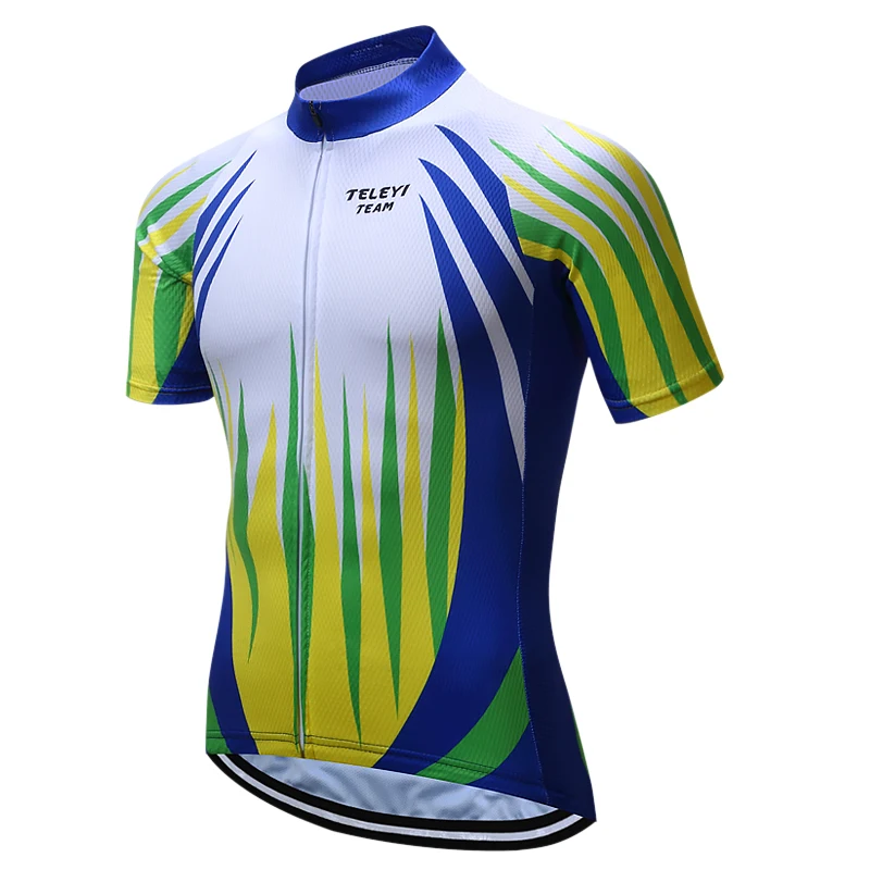Велосипед teleyi команда для мужчин Гонки Велоспорт Джерси Топы велосипед рубашка короткий рукав велосипедная одежда быстросохнущая одежда для велоспорта Ropa Ciclismo - Цвет: 4