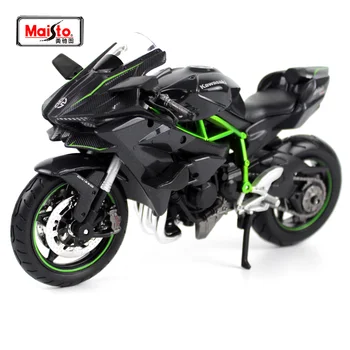 

Maisto 1:12 green black motorcycle model for kawasaki H2 R professional motorbike diecast gift for kids motorcycle diecast 16880