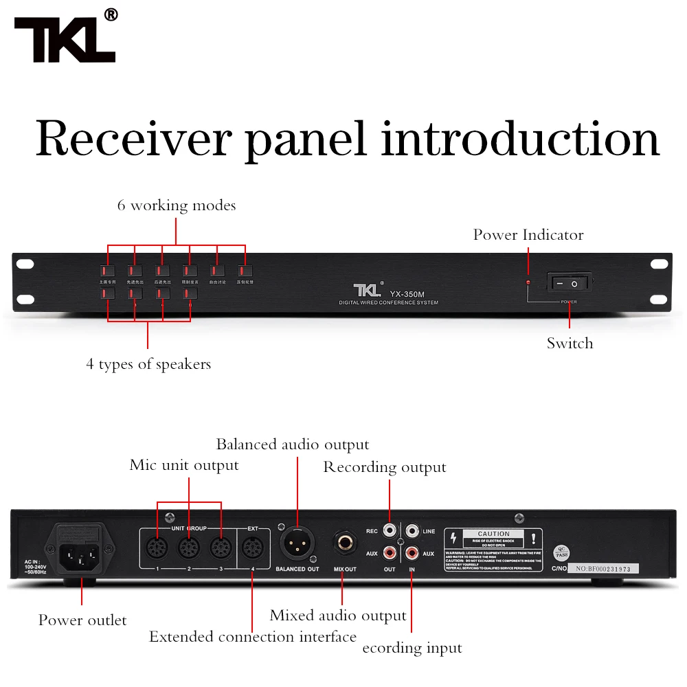 TKL YX-350M проводной цифровой микрофон для конференц-зала