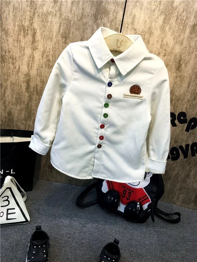 Осенне-зимний комплект одежды для маленьких мальчиков, белая рубашка, повседневные штаны, кожаная одежда, От 3 до 7 лет из 3 предметов, модные спортивные костюмы для мальчиков - Цвет: Plus velvet shirts