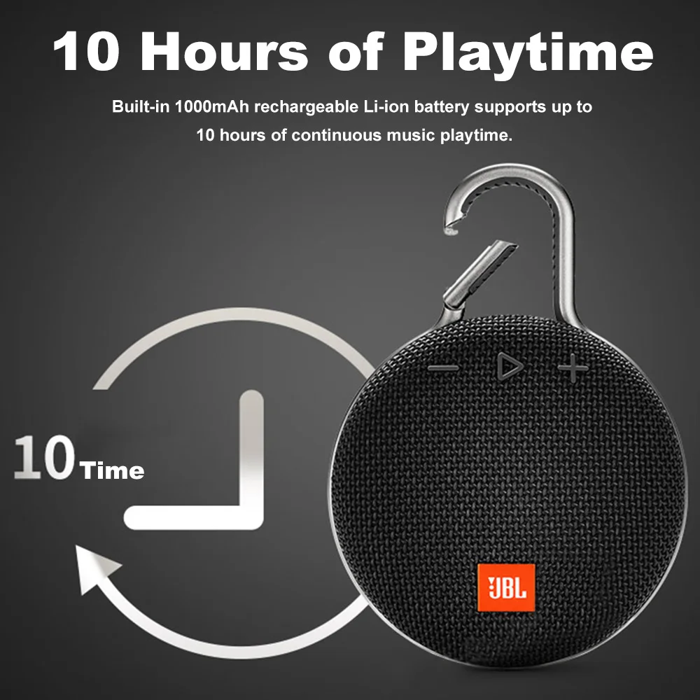 JBL Clip 3 портативный Bluetooth открытый мини динамик беспроводной IPX7 водонепроницаемый сабвуфер стерео бас музыкальный плеер с микрофоном