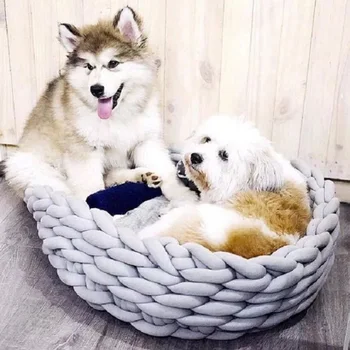 

Dog Houses For Small Dogs Kennel Chihuahua Dog House bed for puppy Thick Rope Weaving Deformable Manual Pet Accessories