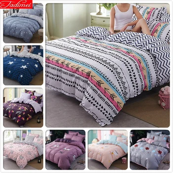 

Creative Wave Stripe Pattern 3/4 pcs Bedding Set Soft Cotton Kids Bed Linen Adult Bedspreads Single Twin Queen King Size 180x220