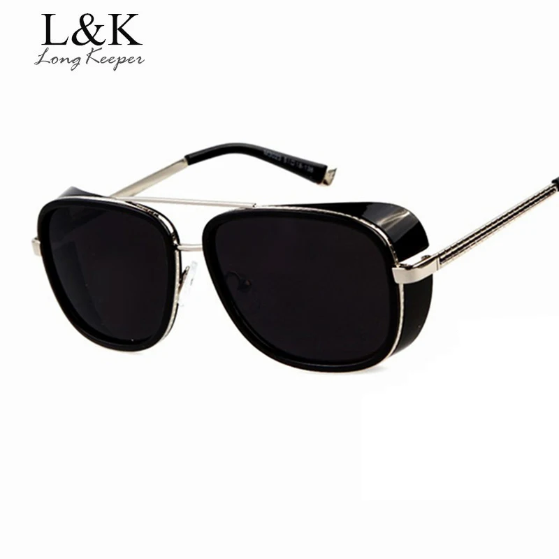 Long Keeper Mens Steampunk Sunglasses Iron Men Style Sun Glasses Retro Steam Punk Goggles Vintage Gafas gafas De Sol masculino