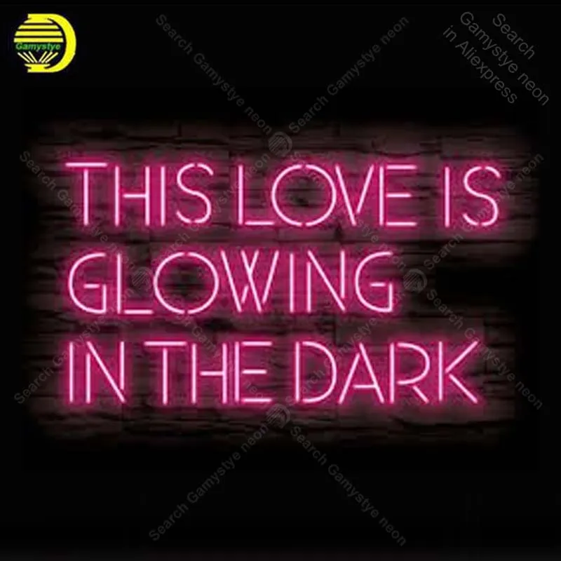 #*Cheap Neon Sign for this love is Glowing in the dark Neon Bulb sign art handcraft restaurant home neon signboard wall lightclear board