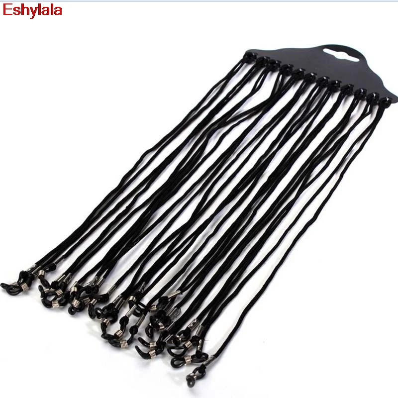 

Eshylala-New 12pcs/lot Black Eyeglass Glasses Sunglasses Neck Cord Strap String Lanyard Holder Adjustable