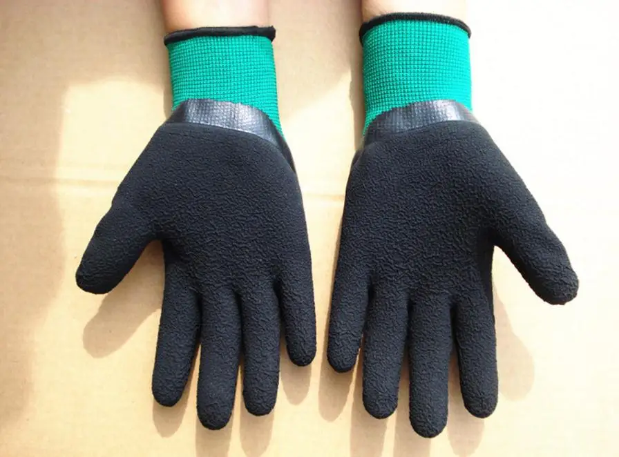 Free shipping 12pairs Anti oil latex yarn gloves, shock absorption, non