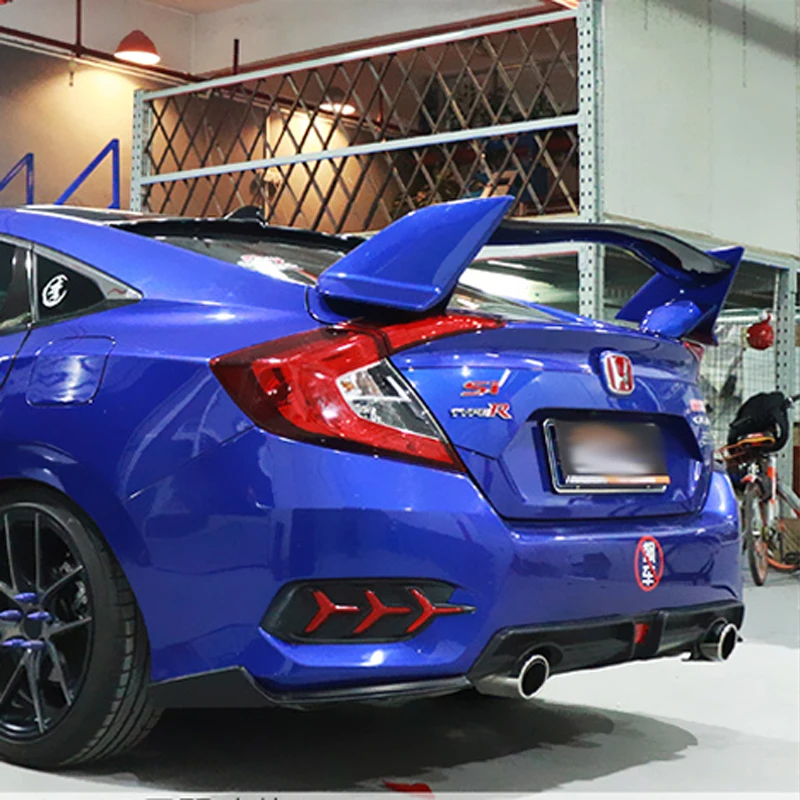 Красный задний спойлер для Honda 2016Civic Rally из АБС пластика заднего крыла автомобиля