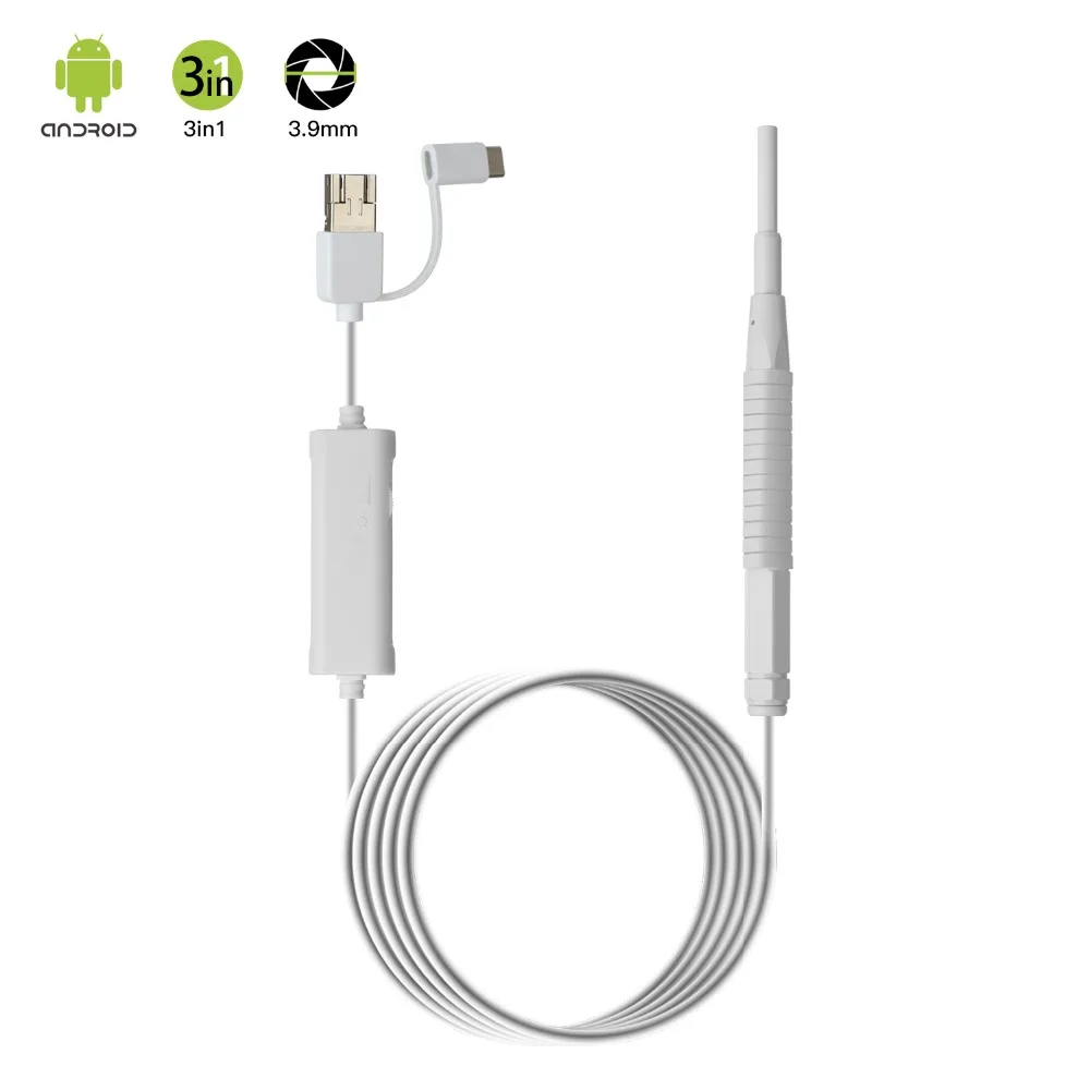 Volemer New 3 In 1 Medical Otoscope 3.9Mm Lens Ear Cleaning USB Endoscope HD Visual Ear Spoon For PC Windows Inspection Camera (2)