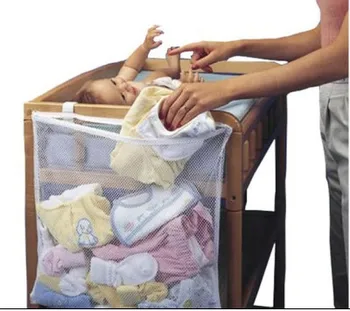 

50 * 60cm Large Baby Bed Storage Hanging Storage Organizer Easily Fix On baby Cribs Bed Crib Organizer Crib Storage