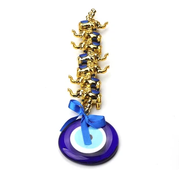 

1pc 31cm Length Fashion Gold Color Acrylic Elephant Pendant Big Glass Evil Eye Charms Wall Car Hanging Decoration Jewelry