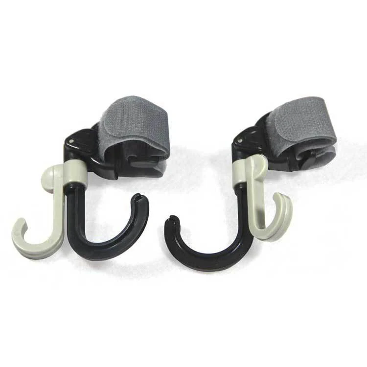 

2 Pcs/Set Baby Stroller Hooks Resin Rotatable Holder Pram Bicycle Double Rotate Hook Pushchair Hanger LE66