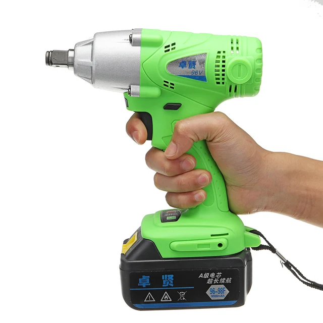 96V Li-ion 0-2000rpm 6000mAh 320n.m Electric Impact Wrench DIY Household Electric Wrench Cordless Drill Cordless Wrench