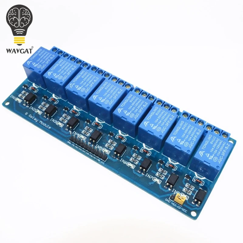

8 channel 8-channel relay control panel PLC relay 5V module for arduino hot sale in stock.8 road 5V Relay Module WAVGAT