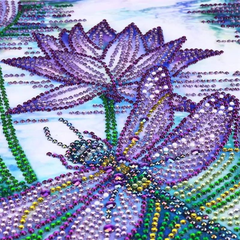 5D DIY полная дрель специальная форма алмазная живопись фиолетовая Стрекоза лотос вышивка крестиком комплект украшение стены