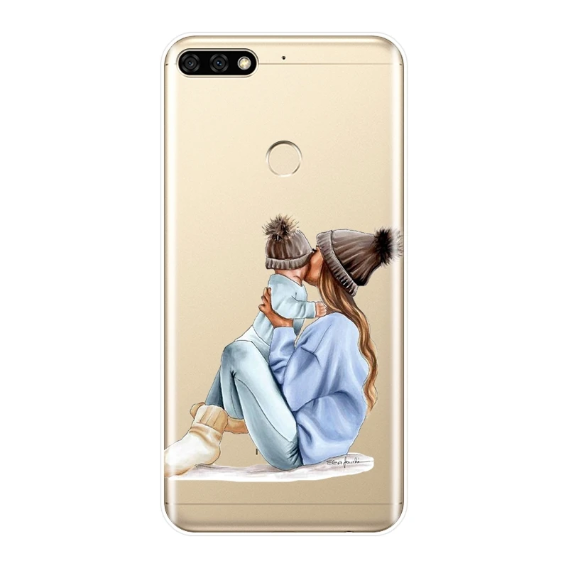No.5 Черный чехол для телефона для девочек, женщин, мам, Huawei Honor 8X MAX 7S 7X 7A 7C Pro, Мягкая силиконовая задняя крышка для Honor 8 9 10 Lite, чехол - Цвет: No.5