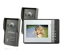 Freeship de dhl 7 “LCD Monitor de Videoportero Con Cable Timbre de la Puerta para el hogar sistemas de seguridad 2 Cámara de 1 monitor de Vídeo Timbre de La Puerta