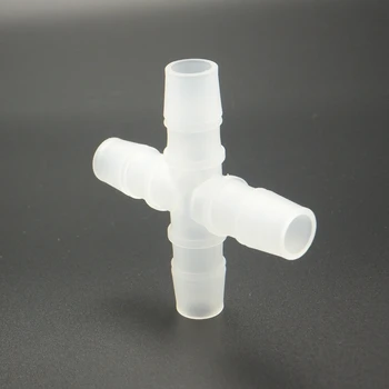 

5PCS 3.9mm Cross Hose Barb 4 Way Plastic Barbed Pipe Fitting Aquarium Garden Micro Irrigation Water Connector