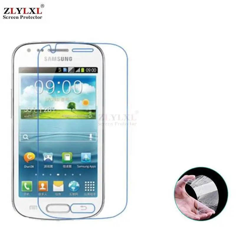 

Glass + case Transparent Dirt-resistant soft back case for Samsung Galaxy Trend Duos S7562 S7560 tempered glass screen protector