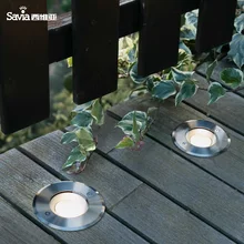 Savia 3 Вт 12 Вт 3000K COB светодиодный наружный встраиваемый светильник IP67 Водонепроницаемый 316 из нержавеющей стали алюминиевый и стеклянный рассеиватель светодиодный садовый светильник