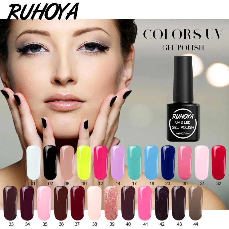 

Ruhoya Glitter 24 Color Gel Nail Polish Pretty Nail Art Manicure UV Gel Polish Varnish Lacquer Soak Off Polish 3pcs Gel Nails
