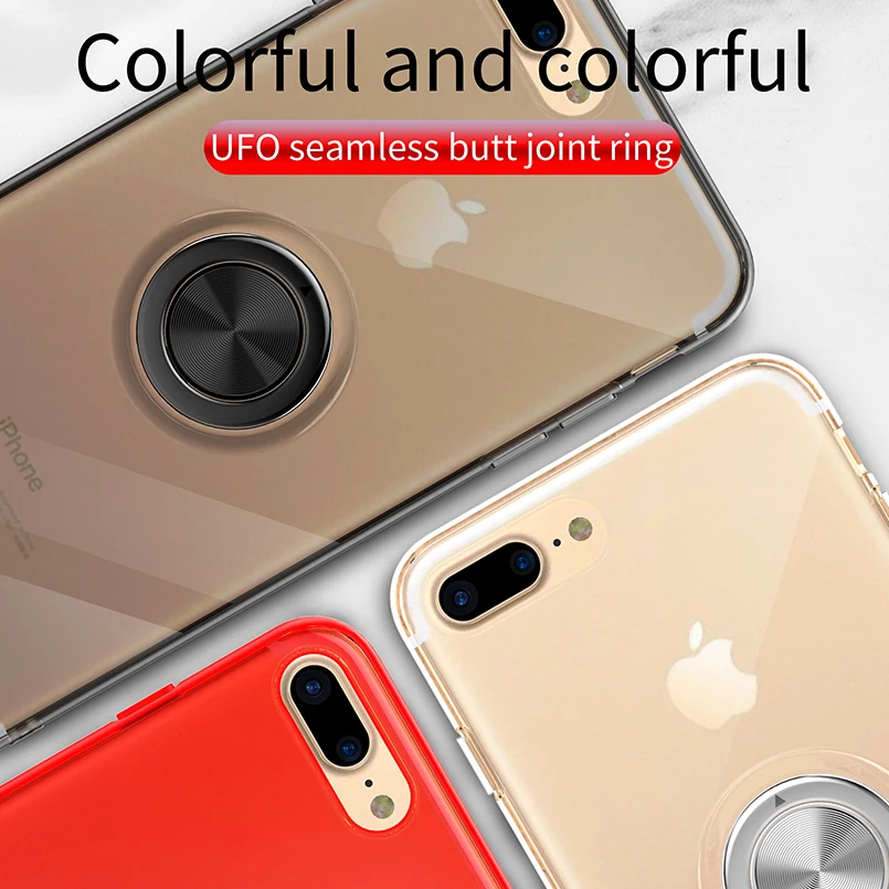 Чехол с магнитным кольцом для iPhone 8 7 6 S Plus бампер TPU чехол X XS XR MAX защитный задний |