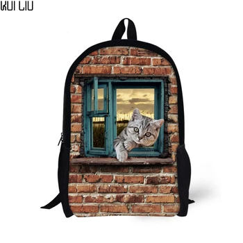 

Customized New Popular Litter Cat School Bags Children Printing Cute Carton Animal Schoolbag For Boys And Girls Children Daily
