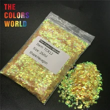 Gel à ongles irisé TCR12, arc-en-ciel chromé jaune, forme hexagonale, paillettes pour décoration des ongles, Nail Art, paillettes pour le visage, ombre à paupières, DIY
