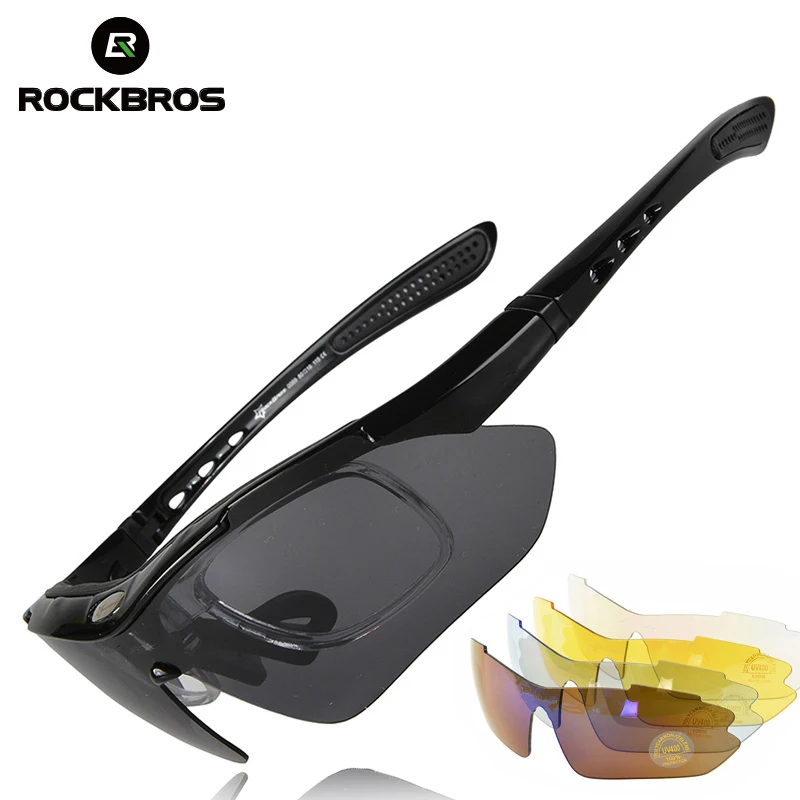 

ROCKBROS Cycling MTB Bike Polarized Glasses Men Sports Sunglasses Road MTB Bike Bicycle Riding Protection Goggles Eyewear 5 Lens