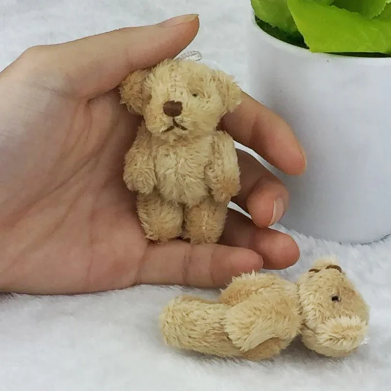 10 шт./лот мини-соединение медведь мягкие плюшевые игрушки 6,5 см милый светильник Ted медведи кулоны-куклы подарки на день рождения Свадебная вечеринка Декор J00502