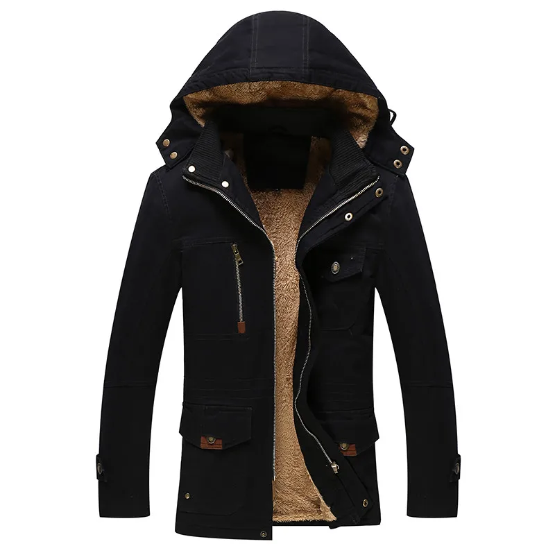 BOLUBAO брендовая мужская куртка с капюшоном, пальто, Осень-зима, Мужская утолщенная повседневная куртка, пальто, мужские одноцветные теплые куртки, пальто - Цвет: Black