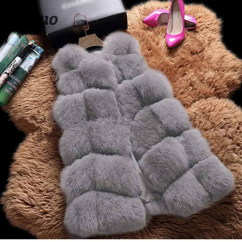 

Faux Fur Coat Winter Women 2018 New Fashion Casual Warm Slim Sleeveless Faux Fox Fur Vest Winter Jacket Women casaco feminino