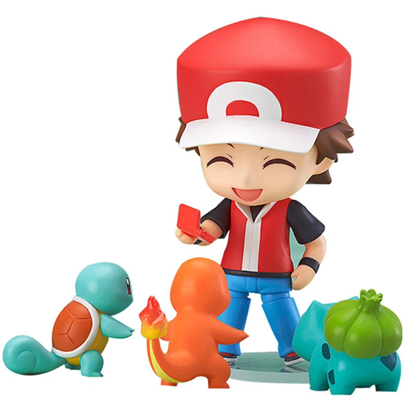 

2017 Nendoroid Ash Ketchum Pikachu Charmander Bulbasaur PVC Figures Toy Cartoon Anime Action Figures Model Toy Kids Gift