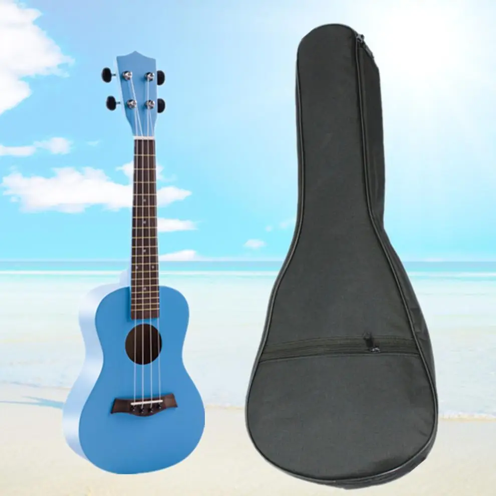 23 Inch Black Portable Ukulele Bag Soft Case Gig Cotton Waterproof Bag