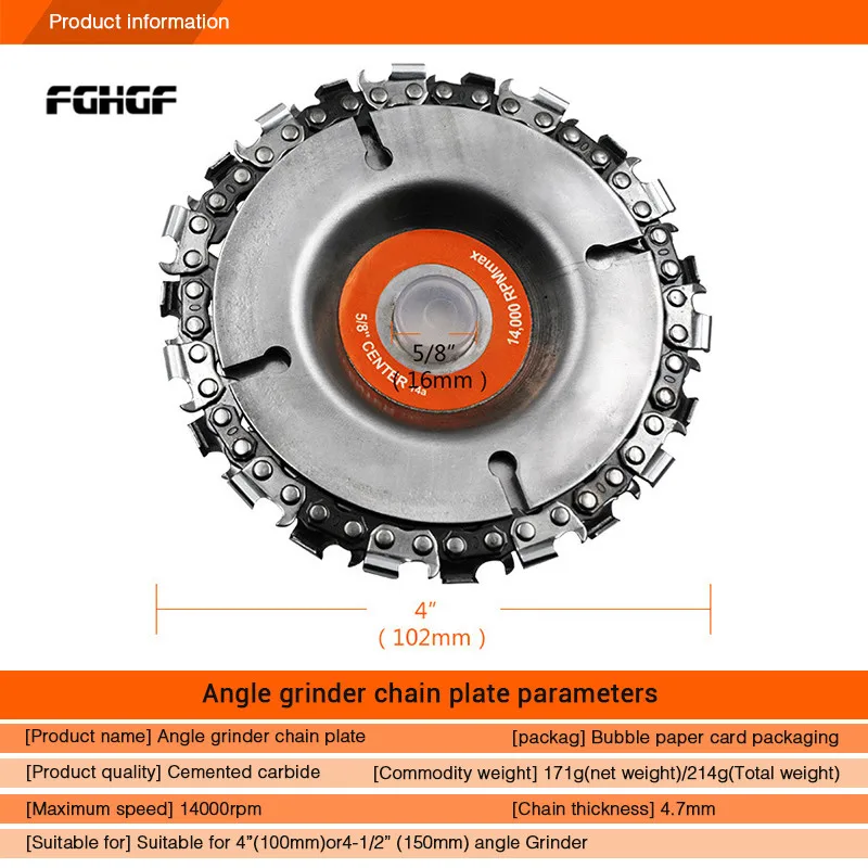 4 Inch Chain Angle Grinder Saws Disc Woodworking Plate Tool 22 Tooth Fine Abrasive Cut 100/115 | Инструменты