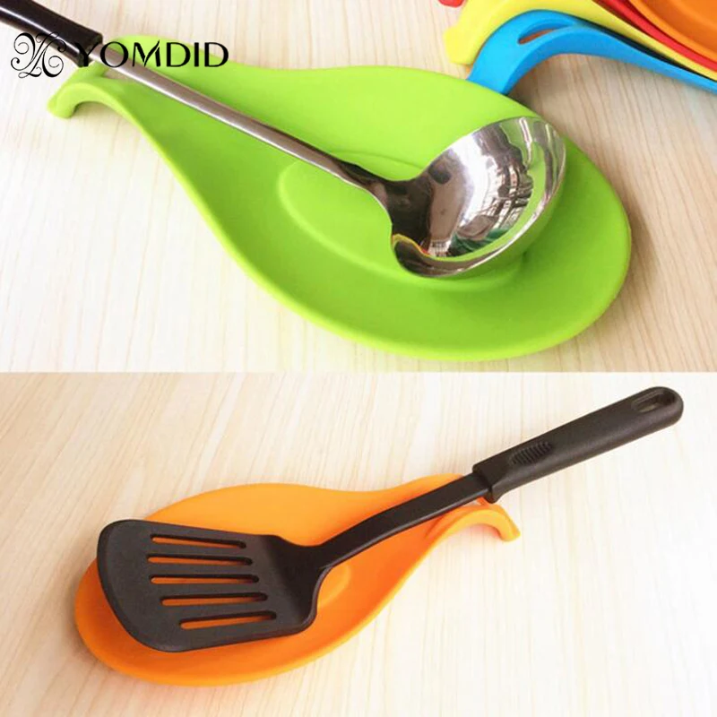 Useful Silicone Spoon Rest Kitchen Tools Spoon Holder Utiles cuchara de silicona resto herramientas de cocina cuchara titular