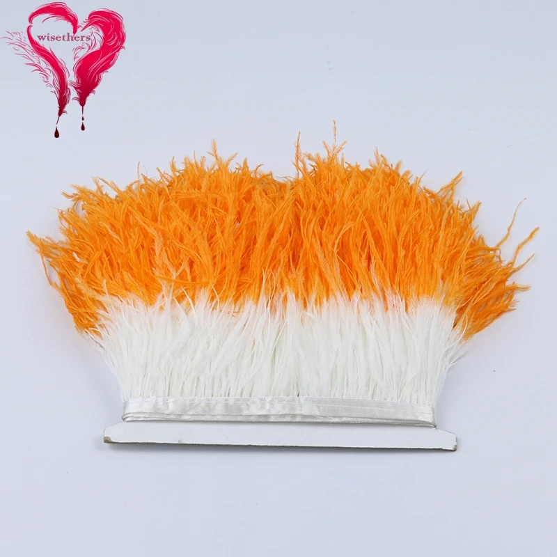7 white and orange ostrich trims 1