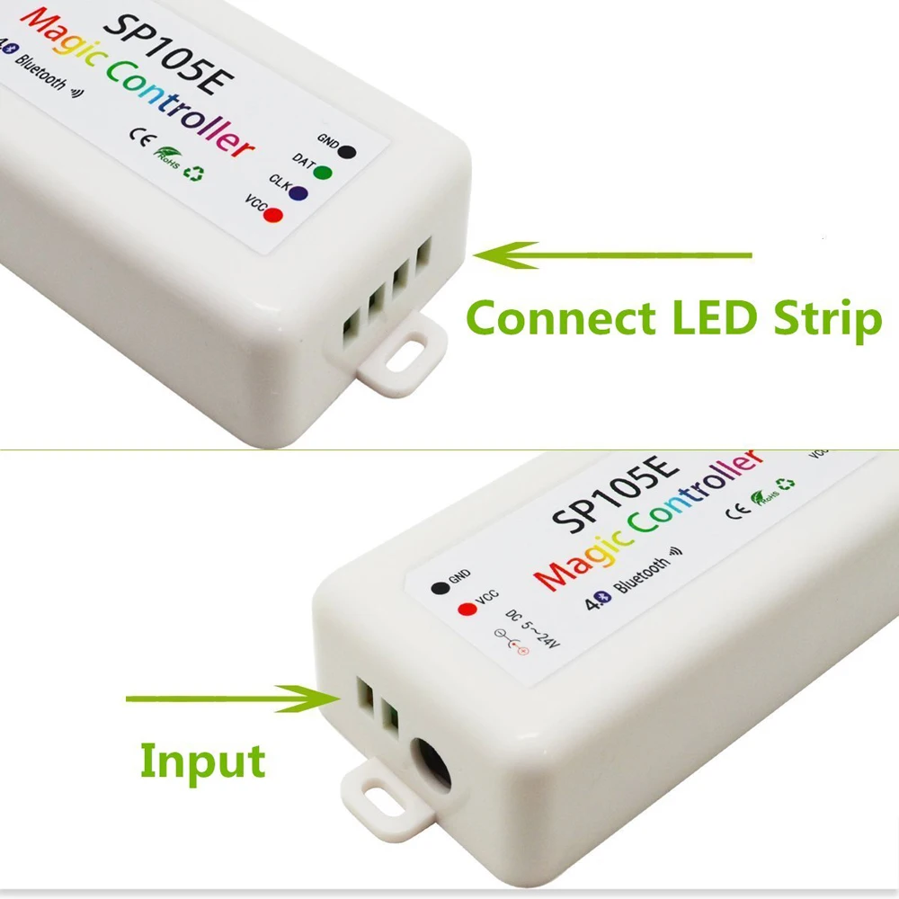SP105E Bluetooth 4 0 SPI LED Magic controller iOS Android APP для WS2801 WS2811 LDP6803 SK6812 WS2812B IC Led Strip light 5V 24V|spi led|magic