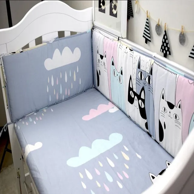 cotton baby bedding sets hand made custom cartoon cats inbakeren cot personalized crib sheet