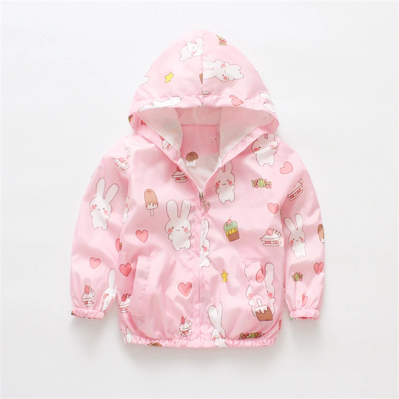 BibiCola baby girls jackets children spring coat for girl fashion hooded cartoon kids summer