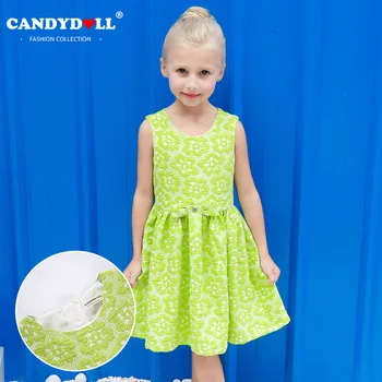 

CANDYDOLL Summer Children's Wear Sleeveless Children's Dress Upscale Jacquard Girl Princess Dress kids dresses for
