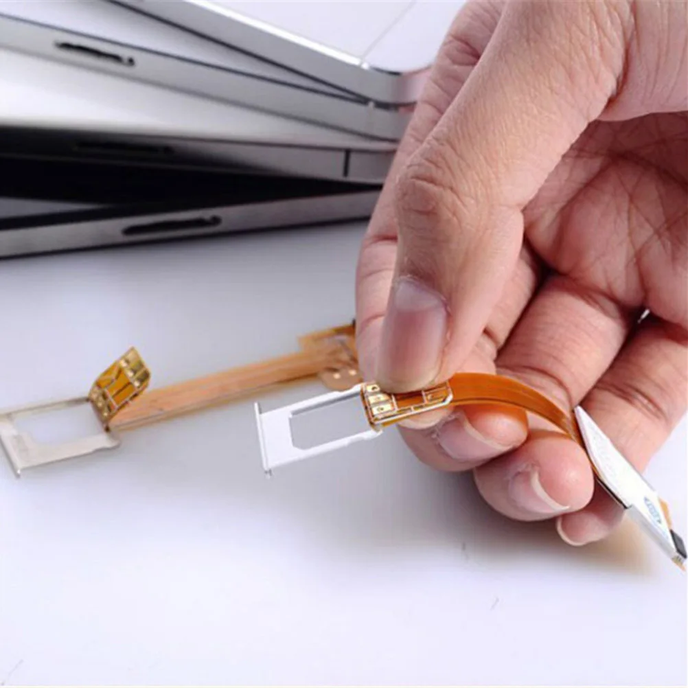

JETTING 1Pcs Double Dual Sim Card Adapter Convertor For iPhone 5 5S 8 X 1.5cm