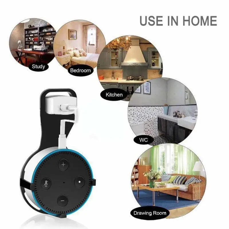 

Outlet Wall Mount Hanger Stand and Space-Saving Holder Case Mounting Bracket Speaker Stand Smart Companion for ECHO DOT 2