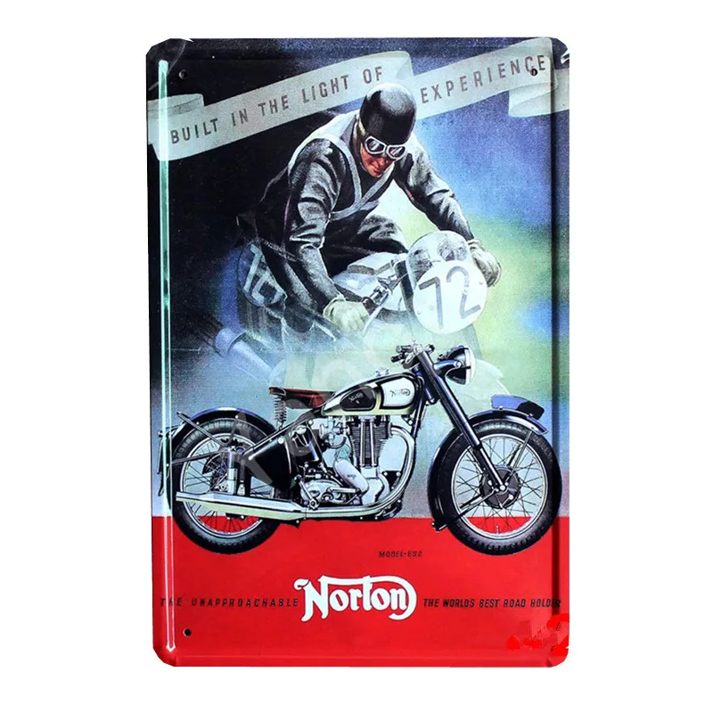 NEW0284A Ретро Norton Motorcycle декор из металла плакат в ретро стиле для Паб автомобильный клуб Бар Гараж магазин с украшениями для дома настенные Арт Carft подарок YQZ084 - Цвет: NEW0284A